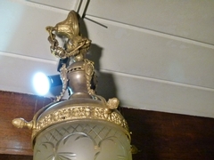 Louis 16 style Lamp in bronze and glass, Belgium 1920