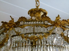 Louis 16 style Lamp whit crystal in bronze, France 1900