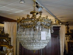 Louis 16 style Lamp whit crystal in bronze, France 1900