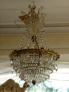 Louis 16 style Lamp with crystals in gilded bronze , France 1890