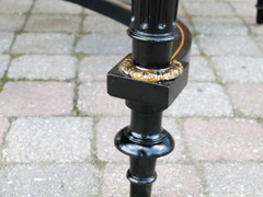 Louis 16 Napoleon 3 style Desk table with flower marquetry and gilded bronzes in different woods, France 1880