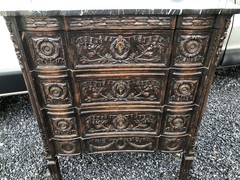 Louis 16 style Nice carved chest of drawers in oak, Belgium 1900