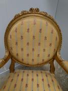 Louis 16 style Pair armchairs in gilded wood, France 1880