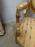 Louis 16 style Pair armchairs in gilded wood, France 1880