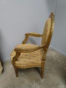 Louis 16 style Pair armchairs in gilded wood, France 1880