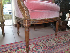 Louis 16 style Pair bergéres armchairs in walnut, France 1890