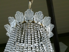 Louis 16 style Sac a perle,lamp in bronze and crystal 1950