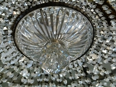 Louis 16 style Sac a perle,lamp in bronze and crystal 1950