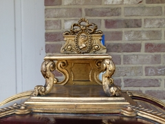 Louis 16  style Very nice gilded display cabinet with curved glass in gilded wood, France 1880