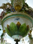 style Meissen porcelain lamp with putti,s and flowers, Germany early 19 century