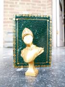 style Miniature buste of a warrior by Leroy in gilded metal and white face with stamp in original box, France 1900