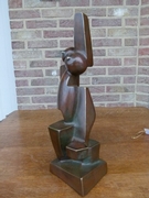 Modern style Sculpture by J.M. Lheureux in patinated bronze, Belgium,Liége dated 1996