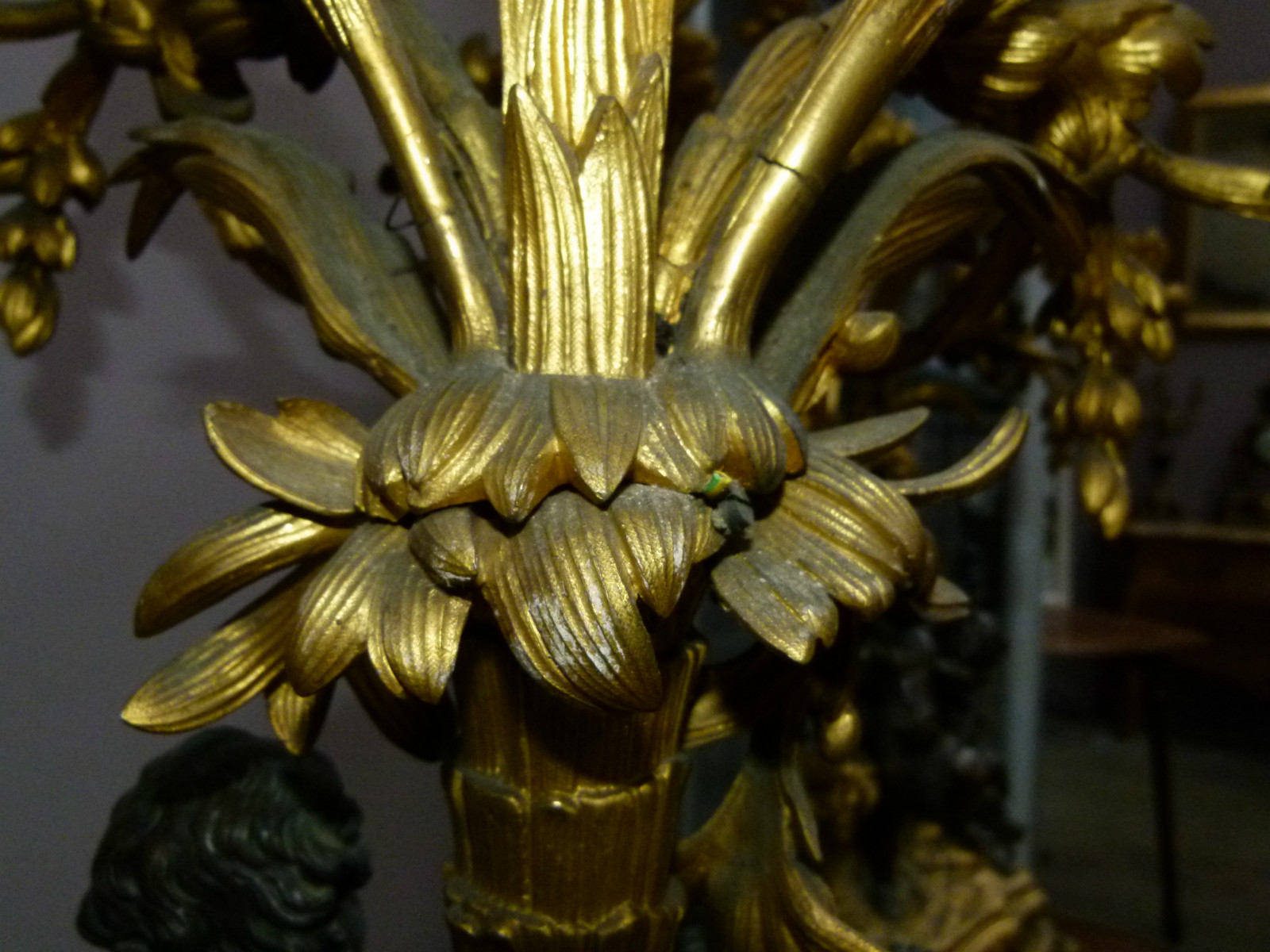 Napoleon 3 A large pair of gilded and patinated bronze candelabra by H.Picard