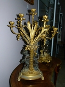 Napoleon 3 style A large pair of gilded and patinated bronze candelabra by H.Picard in bronze, France 1870