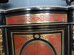 Napoleon 3 Boulle style Sideboard in ebonised wood and gilded bronzes, France 1880