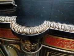 Napoleon 3 Boulle style Sideboard in ebonised wood and gilded bronzes, France 1880