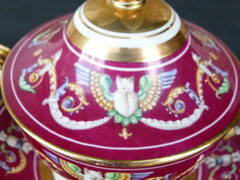 Napoleon 3 style Bowl and plate in porcelain, France 1880