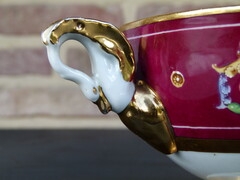 Napoleon 3 style Bowl and plate in porcelain, France 1880