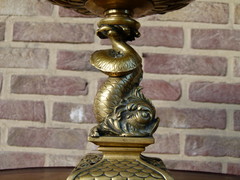 Napoleon 3 style Centerpiece with a fisch in bronze, France 1880