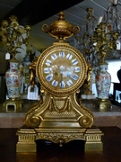 Napoleon 3 style clock in gilded bronze, France 1870