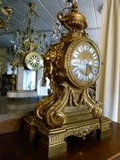 Napoleon 3 style clock in gilded bronze, France 1870