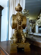 Napoleon 3 style clock in gilded bronze, France 1870