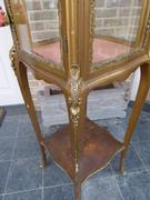 Napoleon 3 style Displaycabinet with vernis-matin in gilded wood,gilded bronze and marble top, France 1900