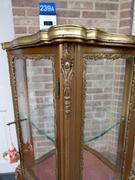 Napoleon 3 style Displaycabinet with vernis-matin in gilded wood,gilded bronze and marble top, France 1900