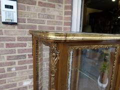 Napoleon 3 style Displaycabinet with vernis-matin in gilded wood,gilded bronze and marble top, France 1900