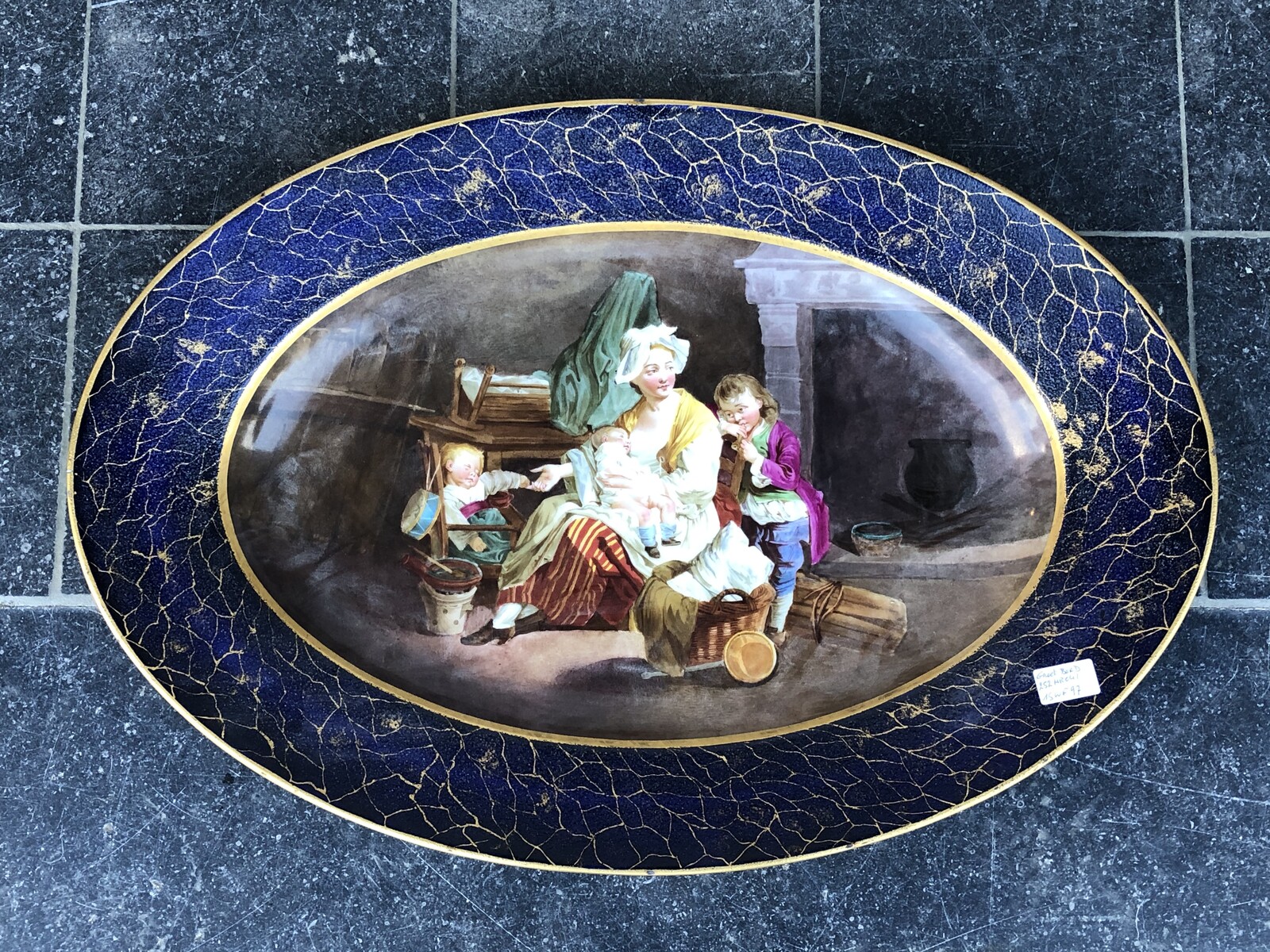 Napoleon 3 Huge Sévres plate with a romantic scene