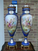 Napoleon 3 style Pair Sevres style vases in porcelain de Parisby Jules Tieles in porcelain , France 1870