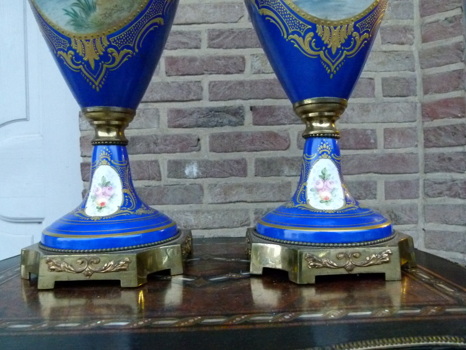 Napoleon 3 Pair Sevres style vases in porcelain de Parisby Jules Tieles