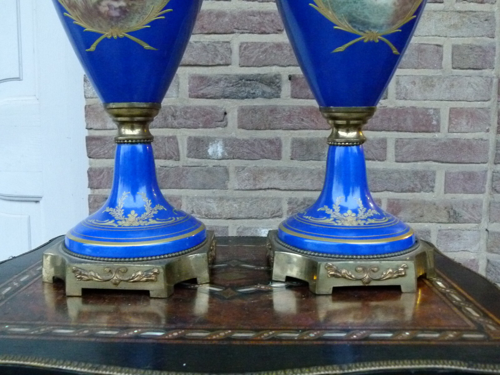 Napoleon 3 Pair Sevres style vases in porcelain de Parisby Jules Tieles