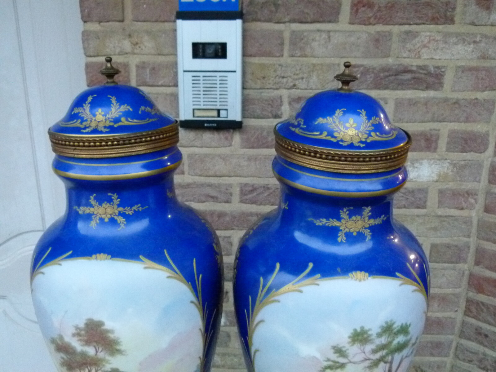 Napoleon 3 Pair Sevres style vases in porcelain de Parisby Jules Tieles