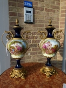 Napoleon 3 style Pair Sévres vases in porcelain, France 1890