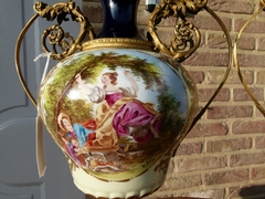 Napoleon 3 style Pair Sévres vases in porcelain, France 1890