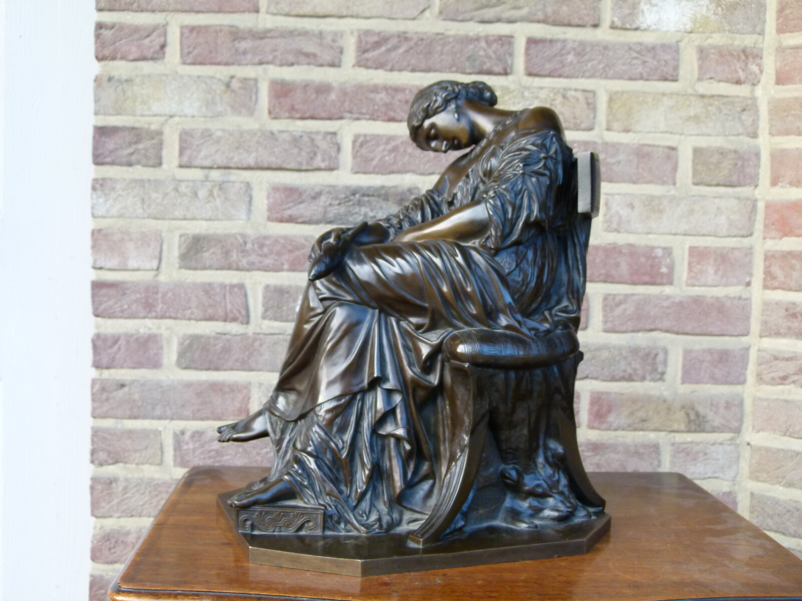 Napoleon 3 Sculpture of a sleeping lady by J. Cavelier and Barbedienne foundry stamp