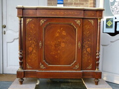 Napoleon 3 style Sideboard with flowers marquetry in different woods  , France 1880