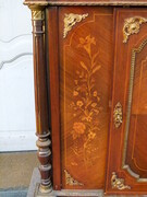 Napoleon 3 style Sideboard with flowers marquetry in different woods  , France 1880