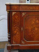 Napoleon 3 style Sideboard with flowers marquetry in different woods  , France 1880