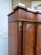 Napoleon 3 style Sideboard with flowers marquetry in different woods  , France 1880