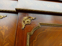 Napoleon 3 style Sideboard with flowers marquetry in different woods  , France 1880