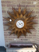 Napoleon 3 style Sun clock  in gilded wood, France 1860