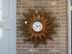 Napoleon 3 style Sun clock  in gilded wood, France 1860