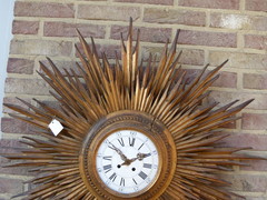 Napoleon 3 style Sun clock  in gilded wood, France 1860