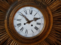 Napoleon 3 style Sun clock  in gilded wood, France 1860