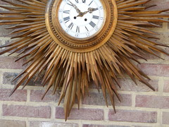 Napoleon 3 style Sun clock  in gilded wood, France 1860