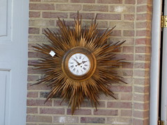 Napoleon 3 style Sun clock  in gilded wood, France 1860