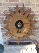 Napoleon 3 style Sun clock  in gilded wood, France 1860