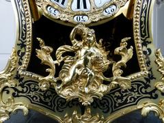 Napoleon III style Boulle Cartel with tortoiseshell in gilded bronze and marqueterie, France 1870